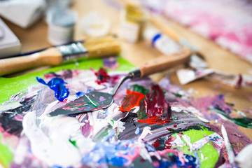 Fragment of oil artwork, soft focus