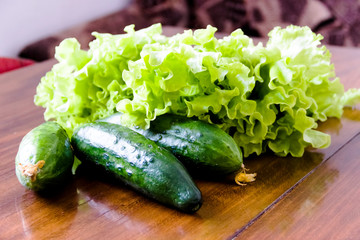 Fresh green lettuce salad - healthy food