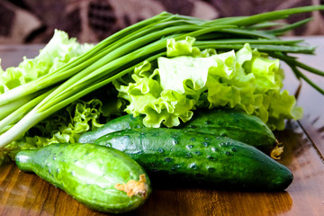 Fresh green lettuce salad - healthy food