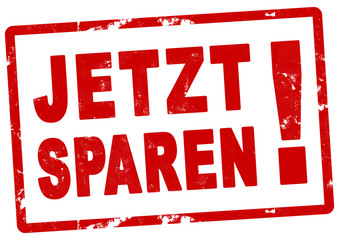 nlsb408 NewLongStampBanner nlsb - german banner (deutsch) - Jetzt Sparen! - Stempel - einfach / rot / Vorlage - DIN A2, A3, A4 - new-version - xxl g7719