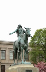 boston, Museum of Fine Arts, statue, Indian, monument, horse, sculpture, architecture, city, bronze, art, history, architecture, museum, 