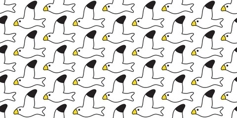 bird seamless pattern vector seagull scarf isolated cartoon tile wallpaper repeat background illustration design