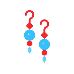 Earring vector illustration, Isolated filled style icon