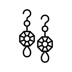 Obraz premium Earring vector illustration, Isolated filled style icon