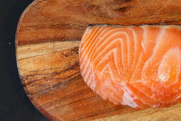 Salmon  on a cutting board