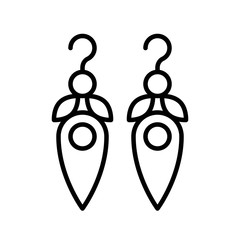 Earring vector illustration, Isolated filled style icon
