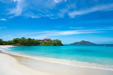 View of Eden Island Mahe Seychelles at sunny weather