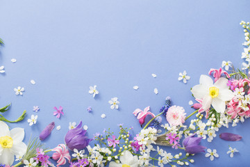 spring flowers on paper background