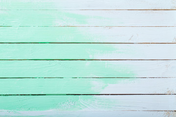 Fototapeta premium white and green painted wooden background