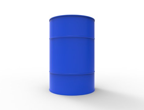 3D rendering of oil barrels isolated in white studio background.