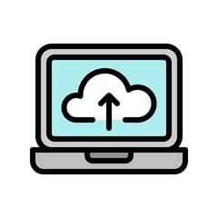 Cloud upload vector, Social media filled editable stroke icon