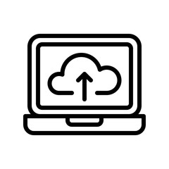 Cloud upload vector, Social media line style icon