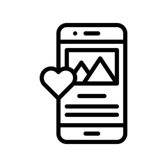 Mobile content vector, Social media line style icon