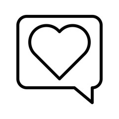 Heart in speech bubble vector, Social media line style icon