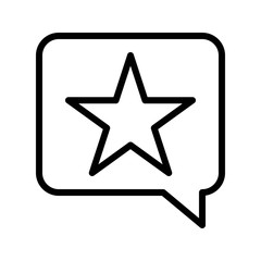 Obraz premium Star in speech bubble vector, Social media line style icon