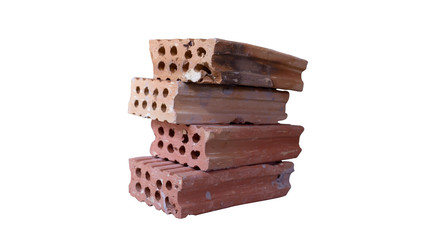 red brick on white background