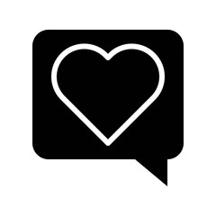 Heart in speech bubble vector, Social media solid style icon