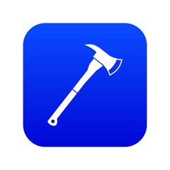 Firefighter axe icon digital blue for any design isolated on white vector illustration