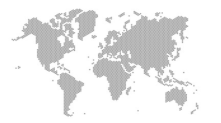 Dotted world map. vector illustration on a white background
