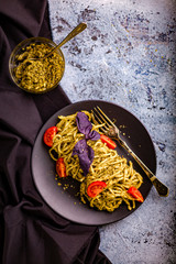 PASTA WITH PESTO SAUCE.