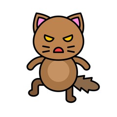 Cute Cat avatar vector illustration, filled icon editable stroke