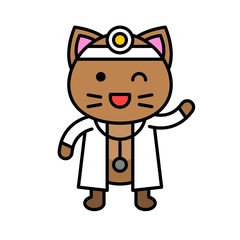 Cute Cat avatar vector illustration, filled icon editable stroke