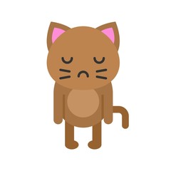 Cute Cat avatar vector illustration, flat icon