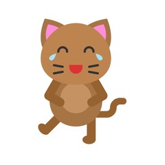 Cute Cat avatar vector illustration, flat icon