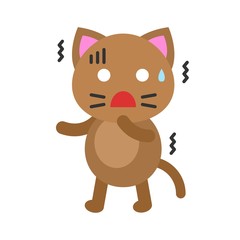 Cute Cat avatar vector illustration, flat icon
