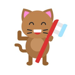 Cute Cat avatar vector illustration, flat icon