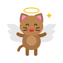 Cute Cat avatar vector illustration, flat icon