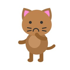 Cute Cat avatar vector illustration, flat icon