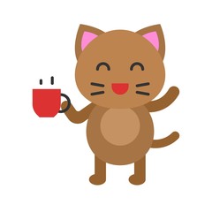 Cute Cat avatar vector illustration, flat icon