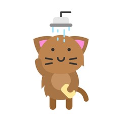 Cute Cat avatar vector illustration, flat icon