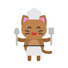 Cute Cat avatar vector illustration, flat icon