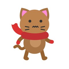 Cute Cat avatar vector illustration, flat icon