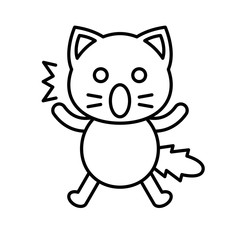 Cute Cat avatar vector illustration, line icon editable stroke