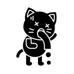 Cute Cat avatar vector illustration, solid icon