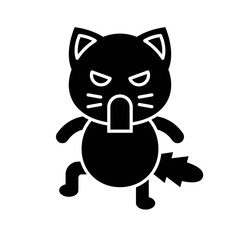 Cute Cat avatar vector illustration, solid icon