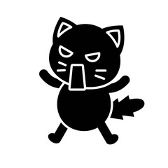 Cute Cat avatar vector illustration, solid icon