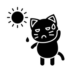 Cute Cat avatar vector illustration, solid icon
