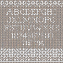 Christmas Font: Scandinavian style seamless knitted