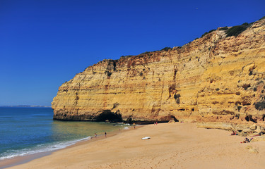 Scenic view of Carvoeiro beach, Portugal