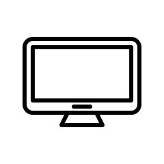 Computer monitor vector, Electronic device line icon editable stroke