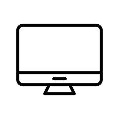 Computer monitor vector, Electronic device line icon editable stroke