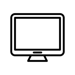 Computer monitor vector, Electronic device line icon editable stroke