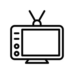 Television vector, Electronic device line icon editable stroke