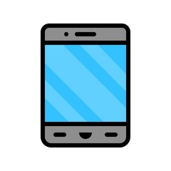 Cell phone vector, Electronic device filled icon editable stroke