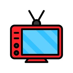 Television vector, Electronic device filled icon editable stroke