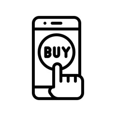 Mobile shopping vector, Digital marketing line icon editable stroke
